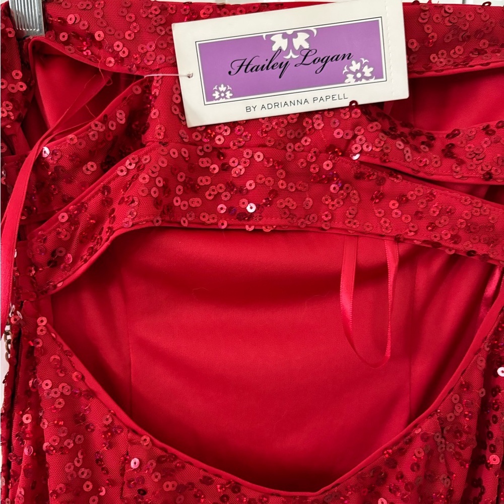Adrianna Papell Red Sequin Chemise. Beautifully designed dress